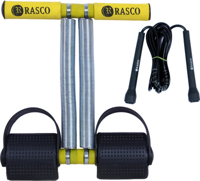 RASCO Double Steel Spring AB Exerciser with Black Pencil Rope Ab Exerciser(Yellow, Black)