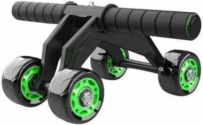 DHEER 4 Wheel Ab Roller Abdominal Trainers with Knee Pad Exercise Wheel for Home Gym Ab Exerciser(Black, Green)