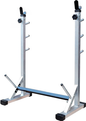SX FITNESS Multi-Functional Squat Stand, Bicep Stand with 5 Adjustable Height Level Ab Exerciser(Silver, Black)