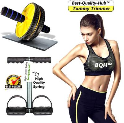 BQH Tummy Trimmer for Men ab roller with mat wheel exerciser