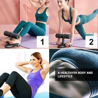 WAIRIT Sit-ups and Push-ups Assistant Device Lose Weight Gym Workout Sit-up Bar W272 Ab Exerciser(Black)
