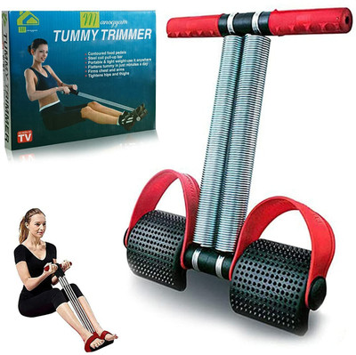 Manogyam Tummy Trimmer Double Spring -Waist Trimmer-Abs Exerciser-Body Toner-Fat Buster- Multipurpose Fitness Equipment for UNISEX Ab Exerciser(Red)
