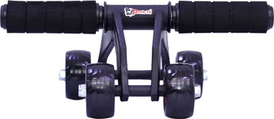 Pomic fit Ab Roller, Push-up Bar 4-Wheels Abdominal Muscle Ab Exerciser Ab Exerciser(Black)