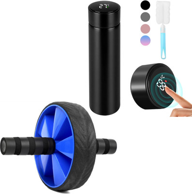 Neelam Store Single Wheel Abs Roller for Men and Women | LED Temperature Water Bottle | Ab Exerciser(Blue)