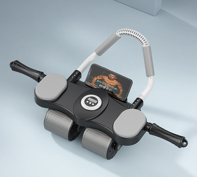 DebRifo New Ab roller Wheel, Automatic Rebound 2 In 1 Ab Exerciser(Black, Grey)