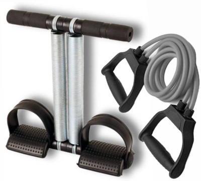 SUVIKSHA Fitness Combo Kit of Double Spring Tummy Trimmer & Toning Tube for Home, Gym Ab Exerciser(Black, Grey)