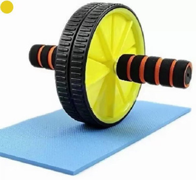 Garvan A226 Double Wheel Ab Roller Training with Mat Ab Exerciser Yellow (pack of 1) Ab Exerciser(Yellow)