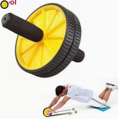 Garvan A439 Double Wheel Ab Roller For Gym Exercise Ab Workout Yellow (pack of 1) Ab Exerciser(Yellow, Black)