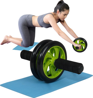 YIXTY Power Wheel Double Abdominal Roller Abs Workout Fitness Machine Gym Ab Exerciser Ab Exerciser(Black, Green)