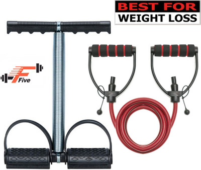 FFive Fitness Spring Tummy Trimmer With Band Toning Tube Ab Exerciser(Multicolor)
