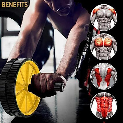 Retail basket Double Wheel Ab Roller Gym HG25 Exercise Fitness Equipment Ab Exerciser Ab Exerciser(Multicolor)