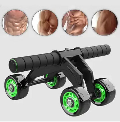KBCCRAZY 4 Wheels Power Wheel Triple Abdominal Roller Abs Workout Fitness Machine Gym Ab Exerciser(Multicolor)