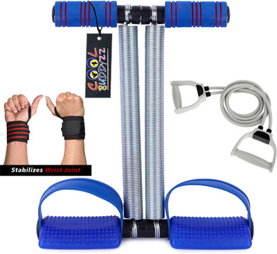 Cool Buddyzz Double Spring Tummy Trimmer For Men & Women & Toning Tube & Wrist Band Ab Exerciser(Blue)