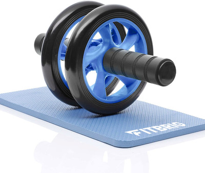 FITBRIG Professional Double Wheel Ab Roller Dual Abdominal Exercise With Knee Mat Ab Exerciser(Blue)