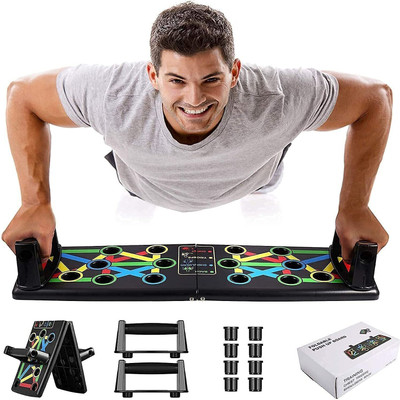 HOUSE OF COMMON ESPEE Foldable Push-Up Board 14 in 1 Multi-Function PushUp Exercise Men Home Ab Exerciser(Black)