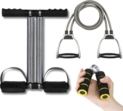 LINOX COMBO of tummy trimmer with Toning tube and handgrip Ab Exerciser(Black)