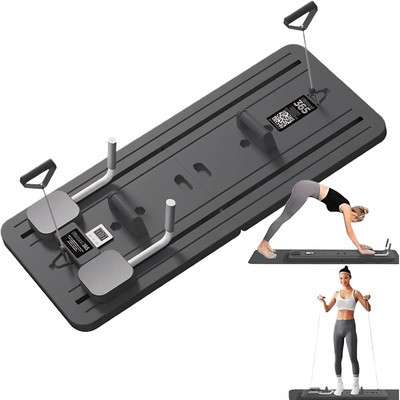 Ajarvar New Upgraded Pilates Reformer Machine, Multifunctional Pilates Reformer Board Ab Exerciser(Black)