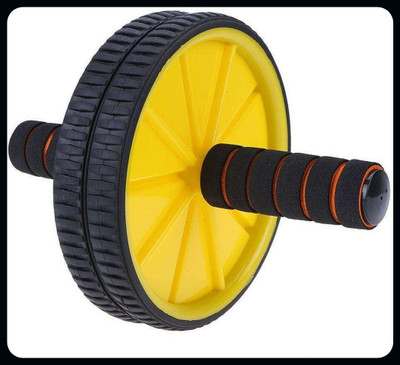 aavomaa Double Wheel Ab Roller Gym For Exercise Fitness Equipment Workout Yellow Ab Exerciser(Yellow)