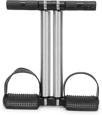LIVOX Tummy Trimmer Double Spring Abdominal Exercise Equipment for Men and Women Ab Exerciser(Black, Silver)