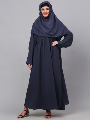 Klotthe Polyester Self Design Burqa(Grey)