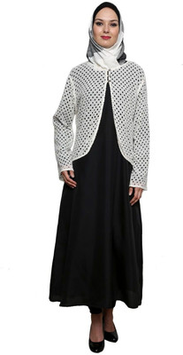 FORELEVY Polyester Solid Abaya(Black)