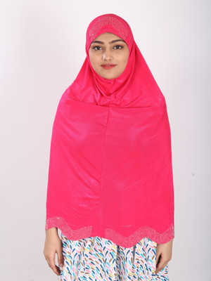 TEXNOVA Polyester Self Design Abaya(Pink)
