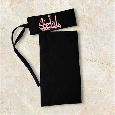 Muskan Fab Cotton Blend Self Design Naqab(Black)