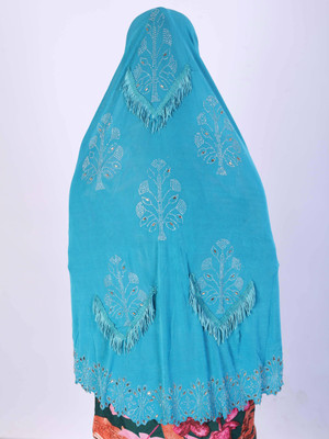 TEXNOVA Polyester Self Design Abaya(Blue)