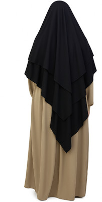 Sunnah Collection House Chiffon, Georgette Solid Naqab(Black)