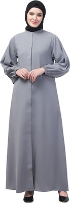 Nazneen Nida Matte Solid Abaya(Grey)