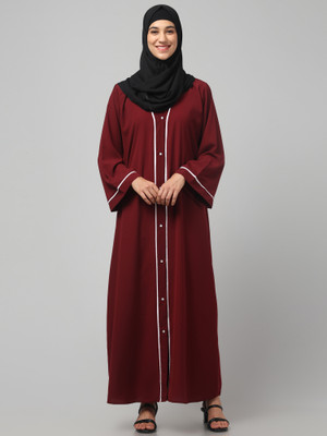 RECENT TRENDS Georgette Solid Burqa(Maroon)