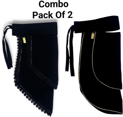 FUSIONX Crepe Self Design Naqab(Black)
