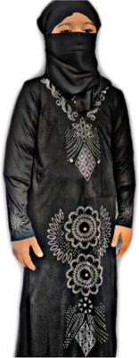 afifa Polyester Self Design Burqa(Black)