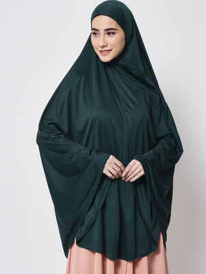 LE BOURGEOIS Polyester Solid Burqa(Green)
