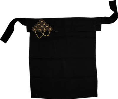 UNIQUE QUEEN Cotton Blend Solid Burqa(Black)