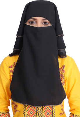 EnviUs Cotton Silk Solid Abaya(Black)