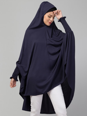 VERMELLO Polycotton Solid Burqa(Blue)