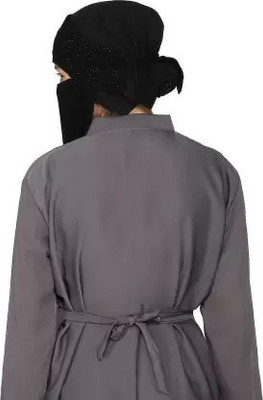 Nalmie Georgette Solid Naqab(Black)