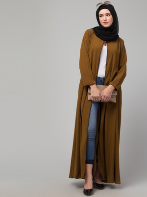 HIJAB WORLD Nida Matte Solid Burqa(Yellow)