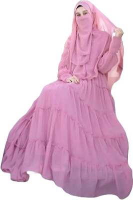 Hera Polyester Burqa With Hijab(Pink)