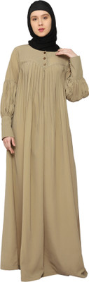 Momin Libas Polyester Solid Abaya(Beige)