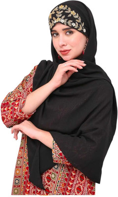 SAHINADUPATTA Georgette Self Design Naqab(Black)