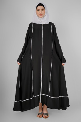 ovais abaya collection Nida Matte Solid Abaya With Hijab(White)