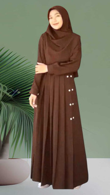 Angleabayas Cotton Blend Burqa With Hijab(Brown)