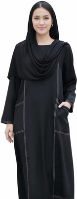 Royalburqa Nida Matte Self Design Naqab With Hijab(Black)