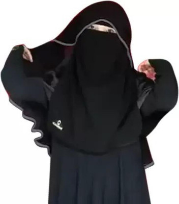 Nalmie Chiffon Solid Naqab(Black)