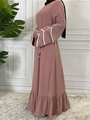 ovais abaya collection Nida Matte Solid Burqa With Hijab(Pink)