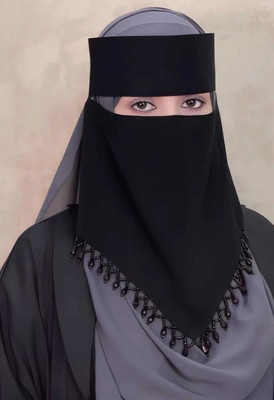 DILKASH TEXTILE Nida Matte Solid Naqab(Black)