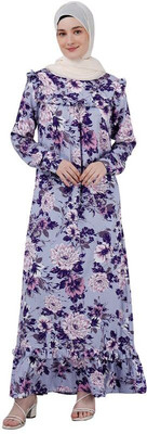 SILK ROUTE London Polyester Abaya(Blue)