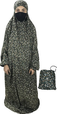 Rayford Crepe Printed Burqa With Hijab(Multicolor)